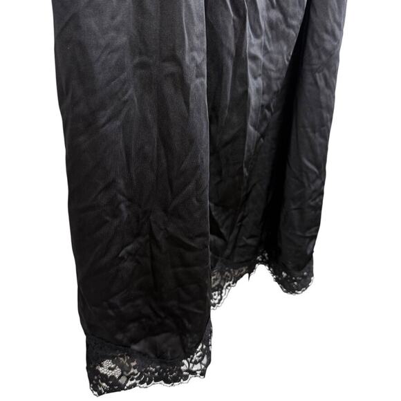 Adonna Womens Black Maxi High Slit Elastic Waist Half Slip Skirt Satin sz 1X - Picture 2 of 16